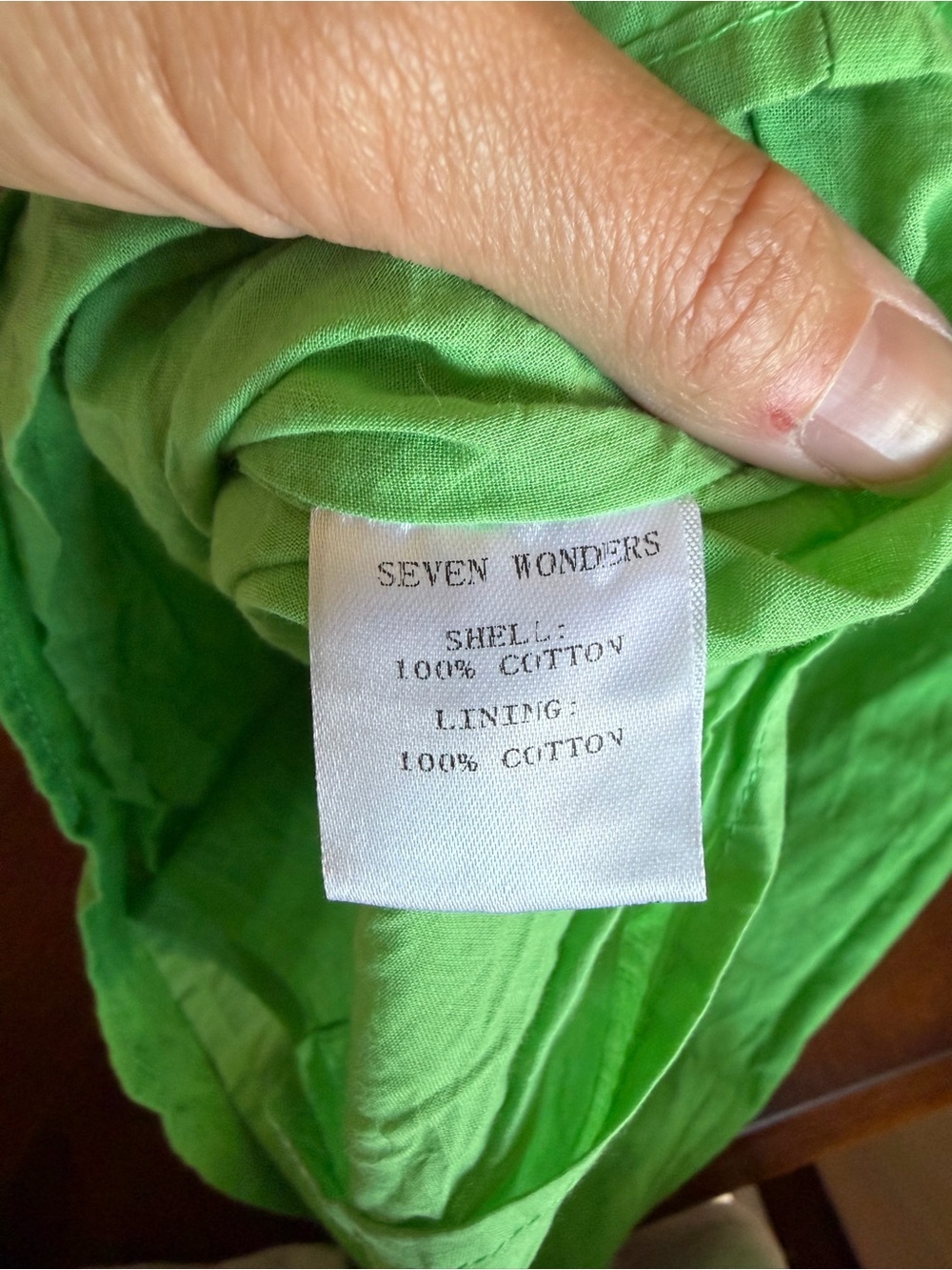 Seven Wonders Arista Mini Green Dress 100% Cotton Size Small US 4 - Picture 7 of 7